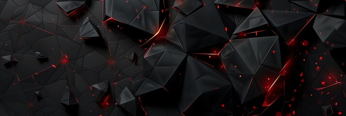 a wallpaper for a with black mathematical shapes with red glowing details, it is surrealistic and abstract, red