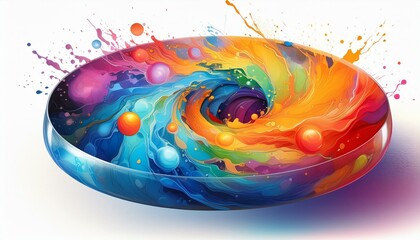 Canvas Print - abstract rainbow background with color circles, art design