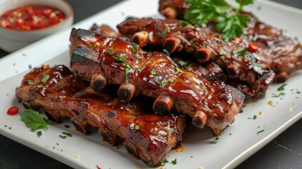 Sticker - Fried meat served on a white dish