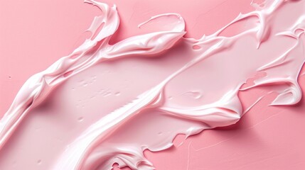 Wall Mural - Cosmetic sheet background with cream on colorized backdrop
