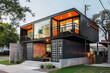 © sashka1313 - Modern metal building made from shipping house containers
