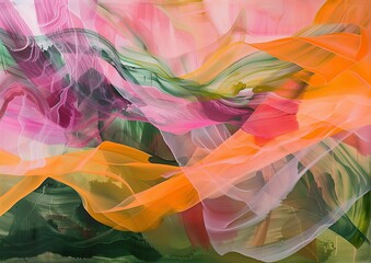 Wall Mural - ai generated illustration of oil paintings in abstract patterns
