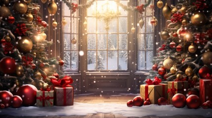 Poster - A festive photo of a holiday celebration with a clean,