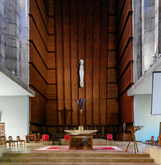 Wall Mural - view of the altar in the Notre Dame de Lourdes Church in Casablanca