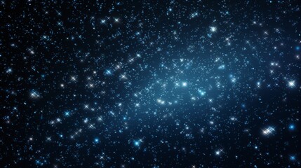 Poster - starry night sky, the Milky Way stretching across the canvas, countless stars twinkling like distant diamonds, creating a shimmering golden background.