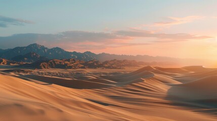 Panoramic view of Riyadh desert at sunset