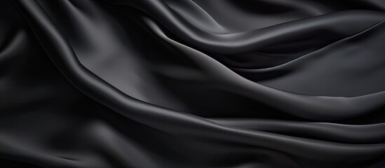 A small dark black pattern on silk fabric creating a textured background with a unique combination of lines colors and shadows perfect for a copy space image