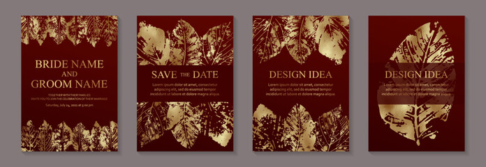 Wall Mural - modern luxury card templates for wedding or bithday greeting or presentation or sale banner with gol