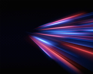 Aufkleber - Neon blue horizontal speed lines. Glowing stripes. Laser beams. light lines of movement and speed in neon color.Beautiful flash of light and sparks.	