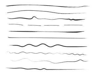 Wall Mural - Set of hand drawn line brushes.Hand drawn lines and dividers.Doodle line borders.
