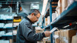 © john - employee inspecting mail for correct postage