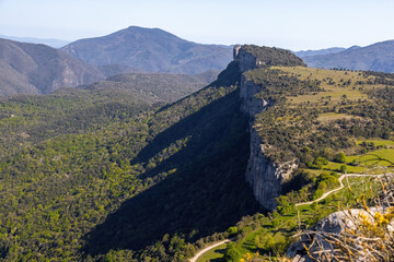 Wall Mural - Beautiful spanish mountain landscape near the small village Rupit in Catalonia, park national