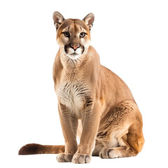 Puma isolated on white background, transparent background