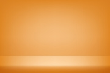 Wall Mural - Orange Studio background. Orange Background Empty Room Studio with table. Space for selling products on the website. Abstract green showroom. Vector illustration.