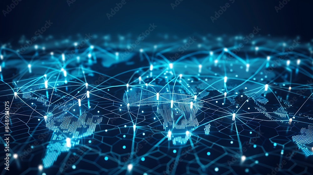 Distributed Network World World Maps and Digital Networks Stock Illustration | Adobe Stock