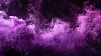 Poster - Purple misty fog on black background for aromatherapy concept