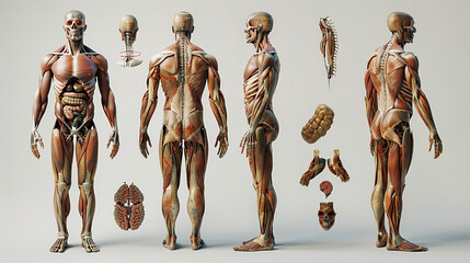 human body internal anatomy with realistic images focusing on the entire body