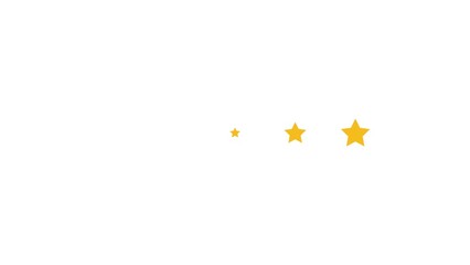 Canvas Print - animated five stars rating video on white background.