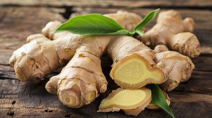 Wall Mural - Ginger is a versatile spice utilized in cooking and medicinal purposes