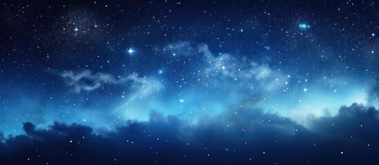 Wall Mural - stunning view of the milky way galaxy against a backdrop of shooting stars in the night sky with cop