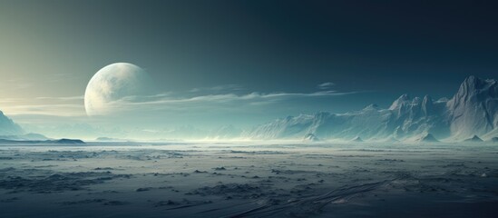 Wall Mural - lunar landscape with copy space image