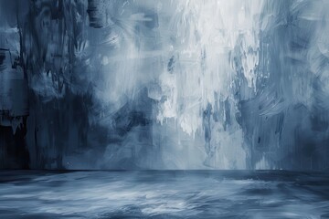 Wall Mural - A painting of a stormy sea with a large, empty space in the middle. The mood of the painting is dark and foreboding, with the stormy sea and the empty space creating a sense of unease and tension