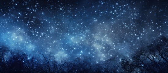 Wall Mural - copy space image featuring the milky way stars in the background