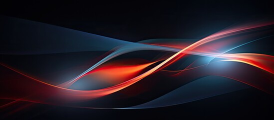 Wall Mural - Contemporary abstract motion banner against a dark backdrop with copy space image