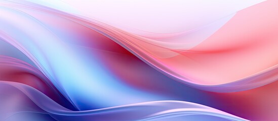 Poster - Colorful pastel waves create a holographic neon background with a psychedelic abstract look and a smooth color gradient suitable for a copy space image