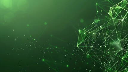 a green background with a lot of lines and dots