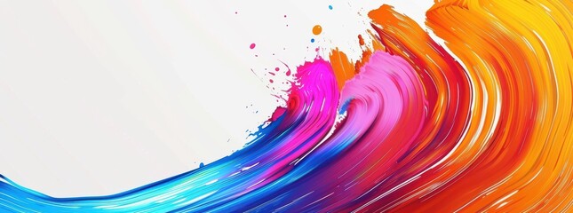 Wall Mural - a colorful wave with splatters of paint on it. the colors are bright and vibrant, creating a sense o