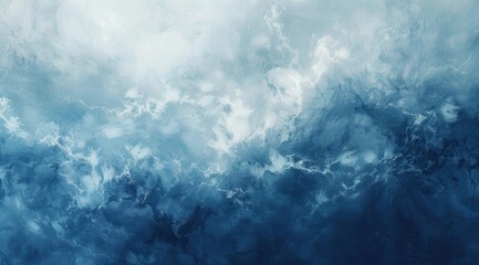 Wall Mural - a blue sky with white clouds abstract painting. the sky is very clear and the clouds are scattered t
