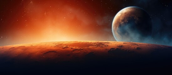 Wall Mural - mars the captivating red planet in an exquisite celestial backdrop with a vast copy space image