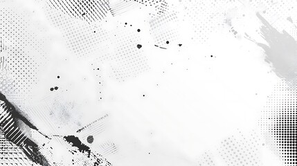 Poster - white pop art background with black grunge halftone texture