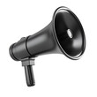 © Seksan - Black megaphone isolated on white background. Perfect for communication, announcement, and advertising concepts.