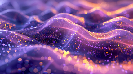 Wall Mural - Abstract particle waves with depth of field effect,data streaming background with colorful lines of light and information, data streaming,Abstruct background - flow of digital information

