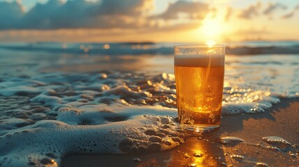 Canvas Print - Chilled beer by the sea