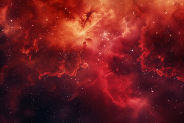 an ai generated illustration of a vibrant red nebula adorned with stars against a cosmic backdrop