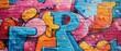 © Starkreal - Bright and colorful graffiti letters and characters on a large wall, highresolution details and vibrant urban energy