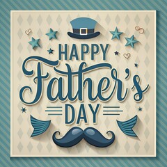 Wall Mural - Fathers Day, happy father s day greeting card