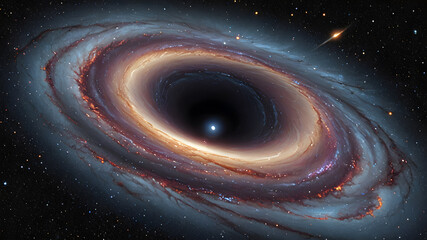 Wall Mural - view from space to a spiral galaxy and stars. universe filled with stars, nebula and galaxy.