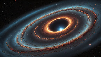 Wall Mural - view from space to a spiral galaxy and stars. universe filled with stars, nebula and galaxy.