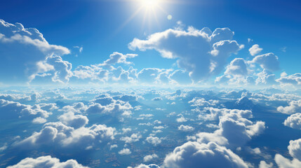 Wall Mural - Blue sky and white clouds background	