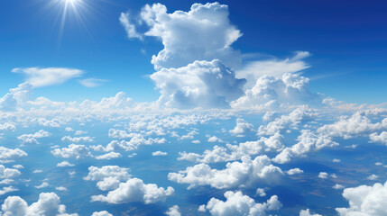 Wall Mural - Blue sky and white clouds background	