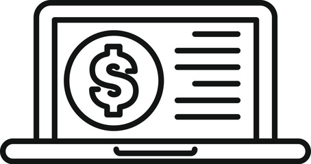 Wall Mural - laptop showing online payment system with dollar symbol on screen, concept of online banking and fin