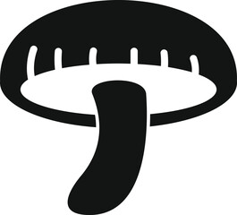 Sticker - Black silhouette of a shiitake mushroom, a popular ingredient in asian cuisine