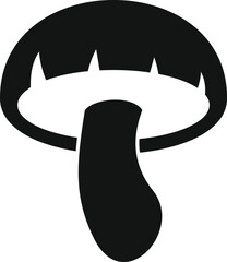 Sticker - Black and white icon of a shiitake mushroom, a healthy ingredient frequently used in asian cuisine