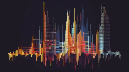 Aufkleber - A histogram graph displaying frequency distribution of financial data, with bars showing the occurrence of specific values.