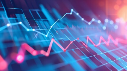 Poster - A line graph showing steady growth in financial investments, with upward trends over time