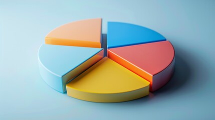 A pie chart illustrating the allocation of investment portfolios, with slices representing different asset classes.